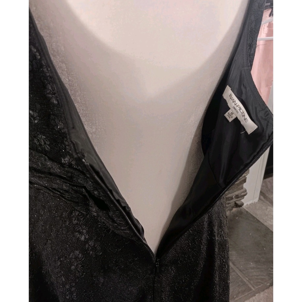 Evan Picone Dress Size 16 Black‎ Floral Lacey Fit And Flare Shimmery - Picture 6 of 7